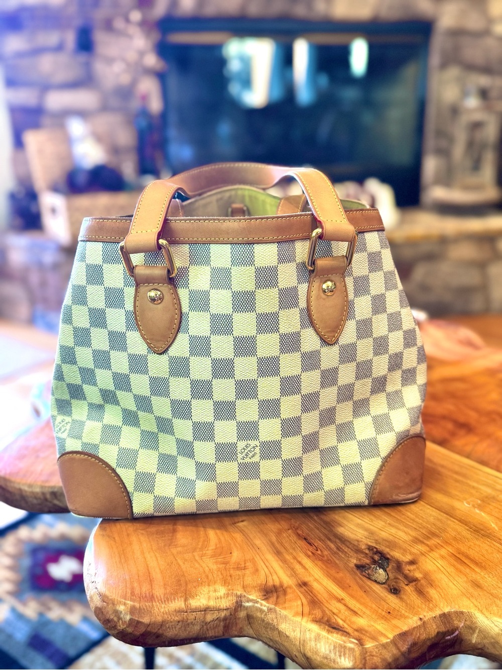 Authentic Louis Vuitton Damier Azur Hampstead PM Hand Bag 2009 Spain White - Picture 4 of 17